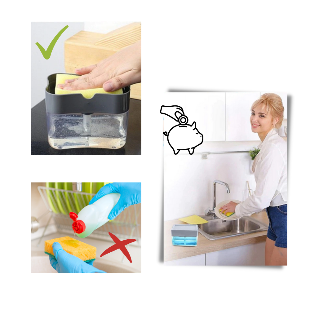 Køkkenvaskemiddelsdispenser med svampholder - Ozerty