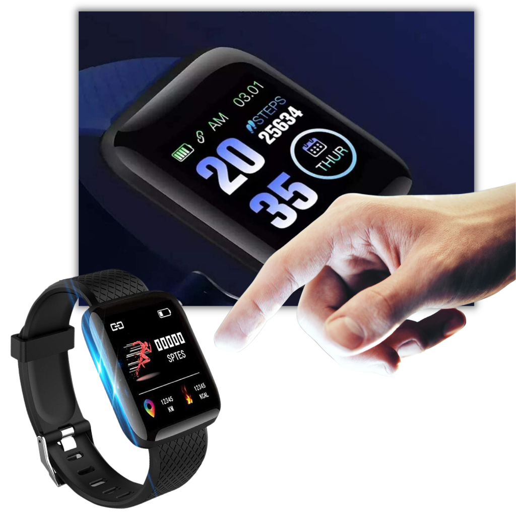 Touchscreen smartwatch | hjertefrekvens søvn overvågning smart ur - Ozerty