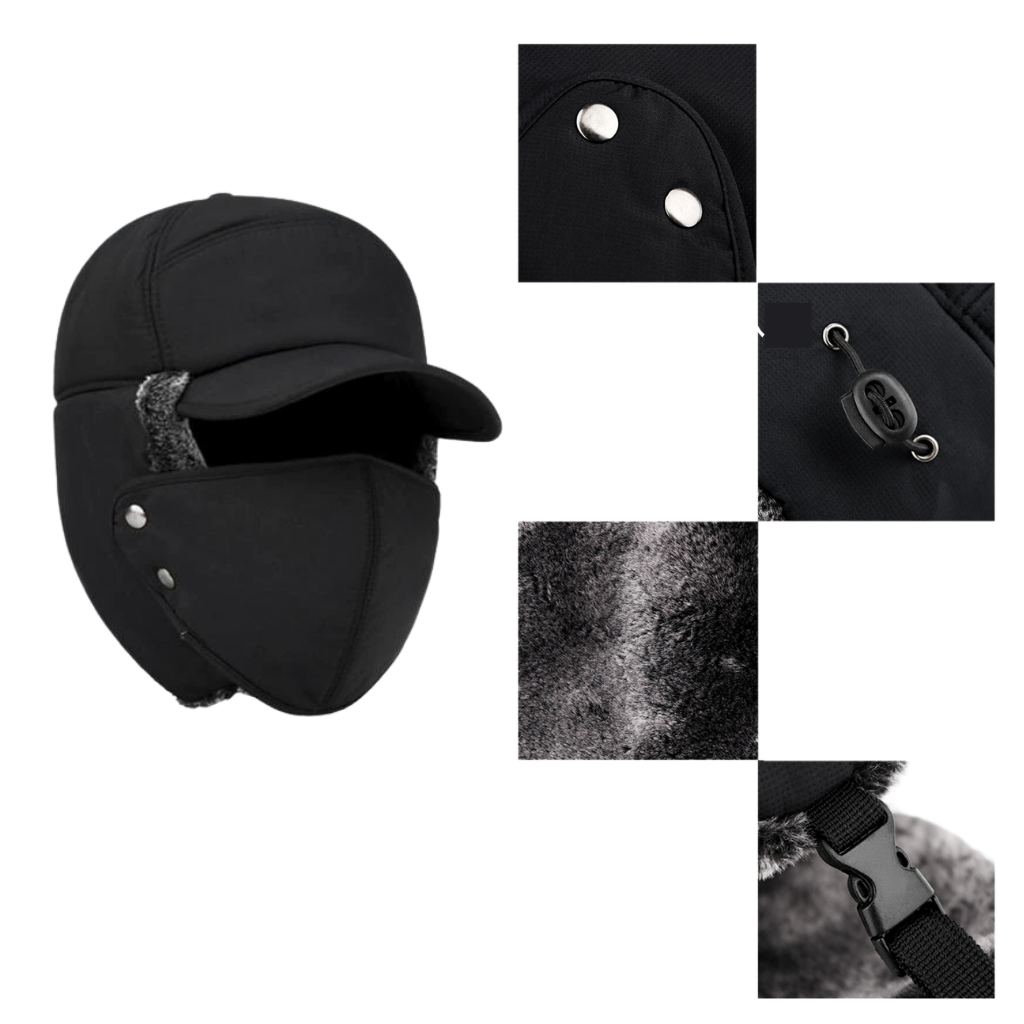 Unisex vindtæt hue til beskyttelse af ører og ansigt - Ozerty