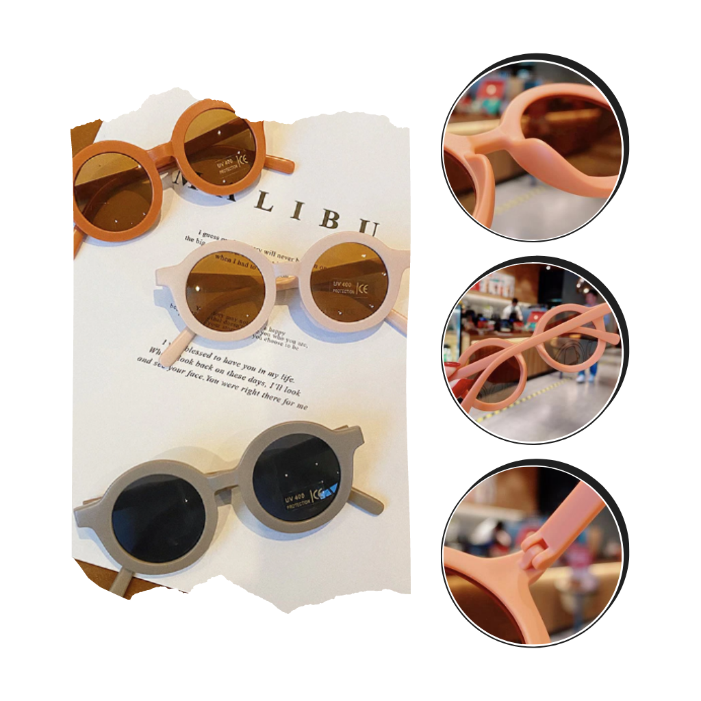 Disse Lægge sammen dannelse Vintage Runde Solbriller til Børn Solbriller til Piger Retro Modebriller -  Ozerty Danmark