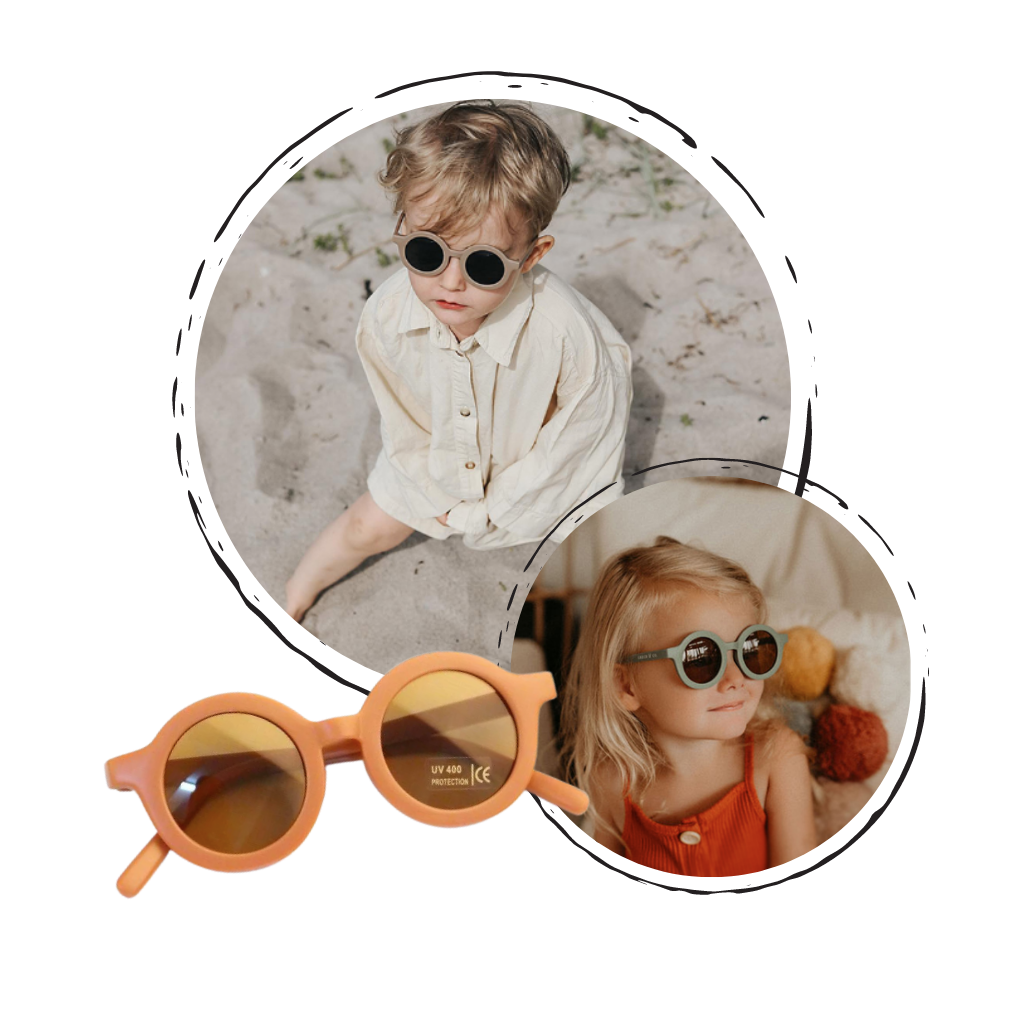 Disse Lægge sammen dannelse Vintage Runde Solbriller til Børn Solbriller til Piger Retro Modebriller -  Ozerty Danmark