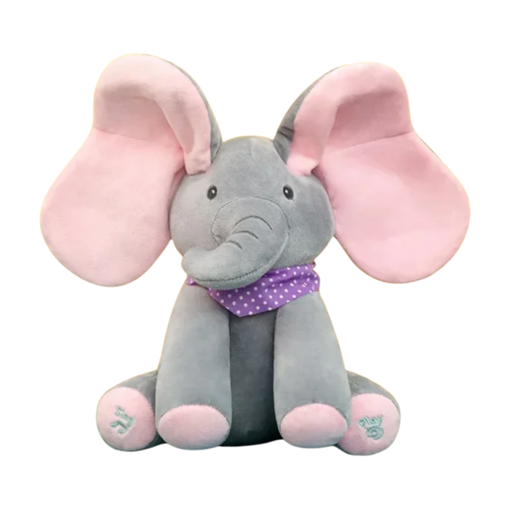 Interaktiv elefant til titteleg

 -Lyserøde ører - Ozerty