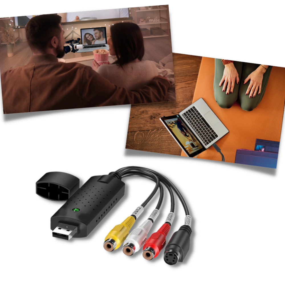 USB 2.0 Adapter til lettere optagelse af video TV DVD VHS DVR

 - Ozerty